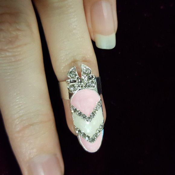 Fancy Fingernail Art Ring - Style #11 - Picture 8 of 10